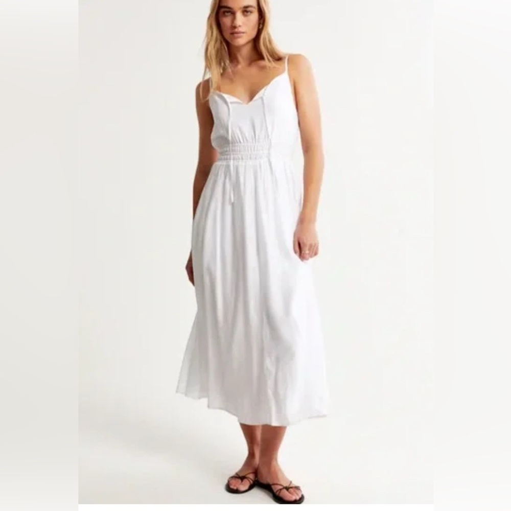 Abercrombie Crinkle Textured
Smocked Waist Midi Dress, XL